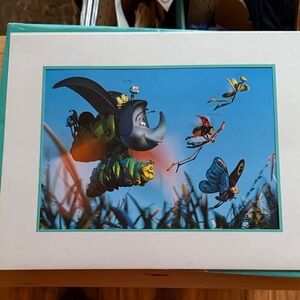Disney A Bug's Life Lithograph 1999- Green and Blue